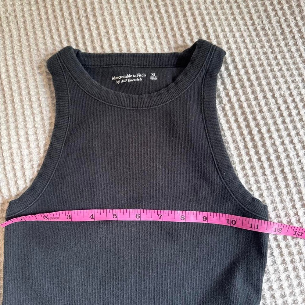 Abercrombie & Fitch Black Ribbed High-Neck Tank Top XS - Picture 3 of 5